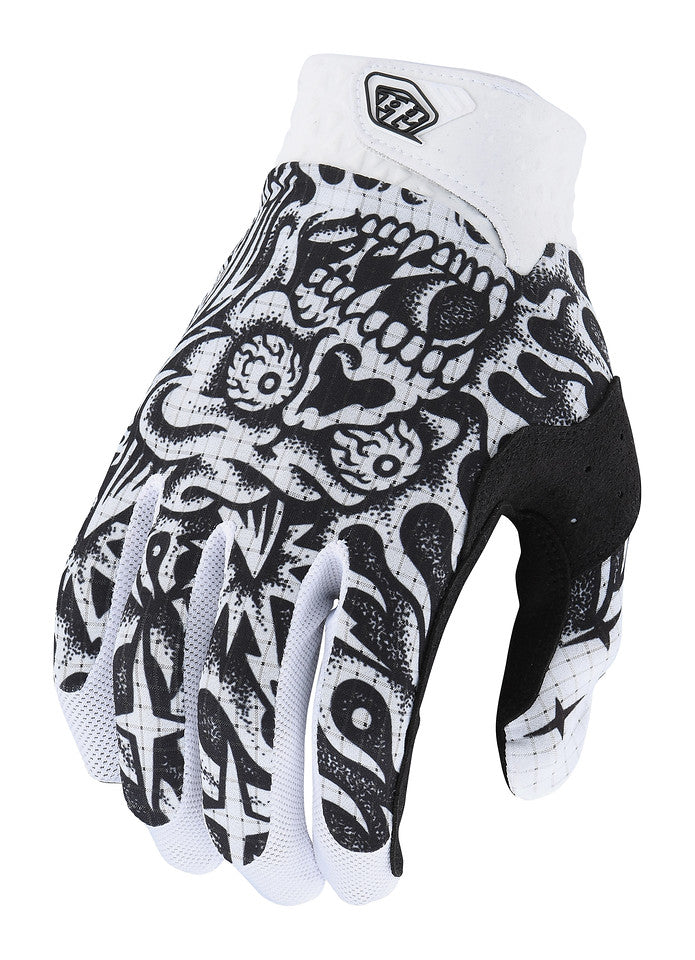 Guantes Troy Lee Air Skull Demon White / Black