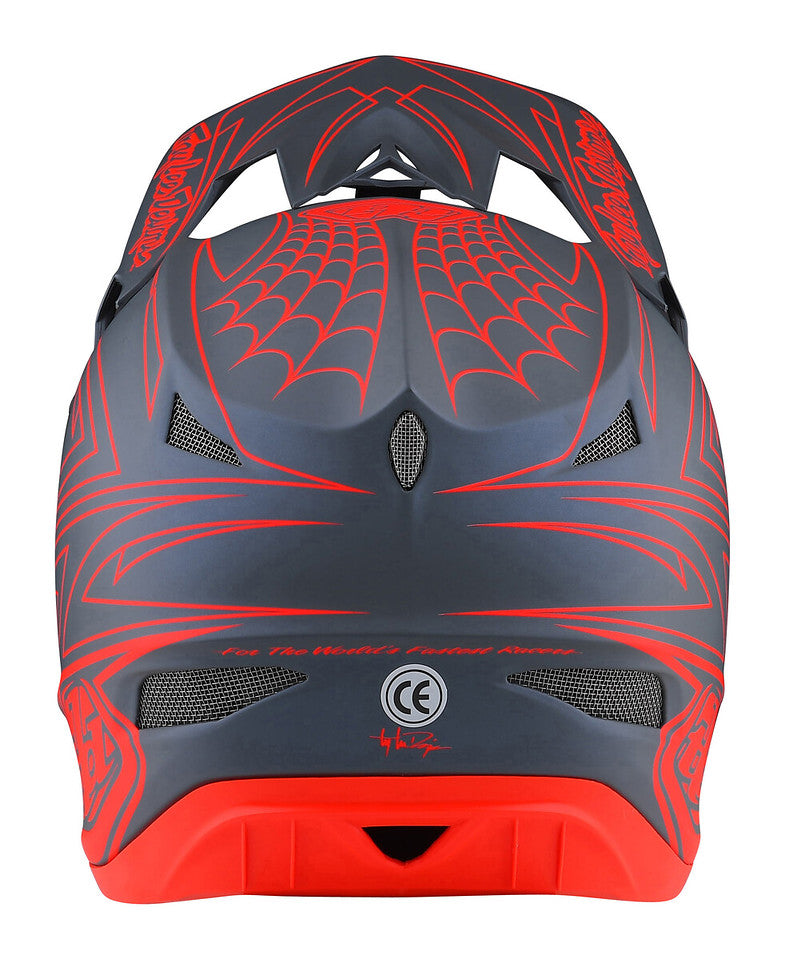 Casco Troy Lee D3 Fiberlite Spiderstripe Gray / Red FullFace