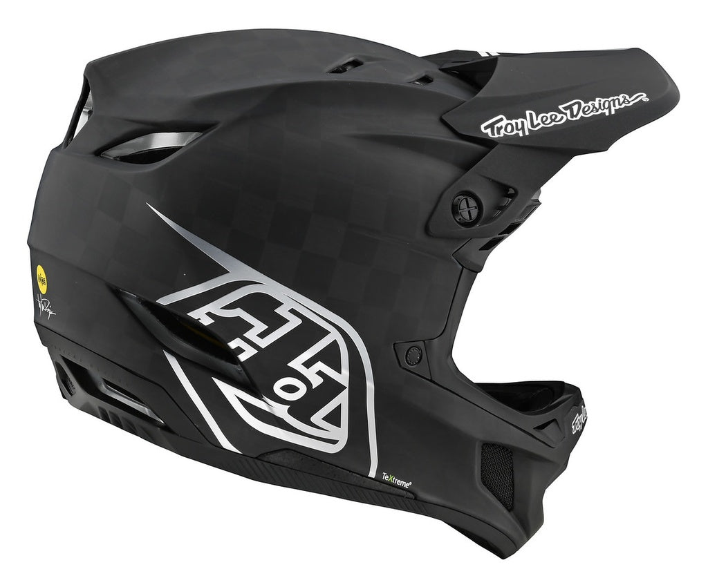 Casco Troy Lee D4 Carbon Stealth Black / Silver fullface